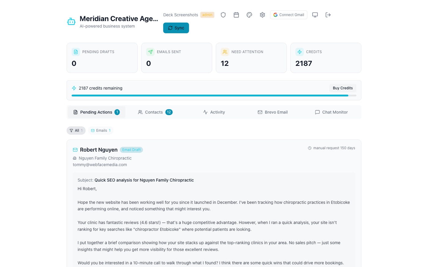 Screenshot of agent.master-demo.webfacemedia.dev