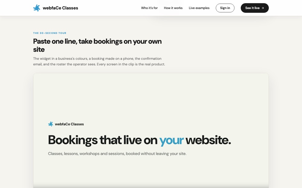 Screenshot of classes.webfacemedia.com