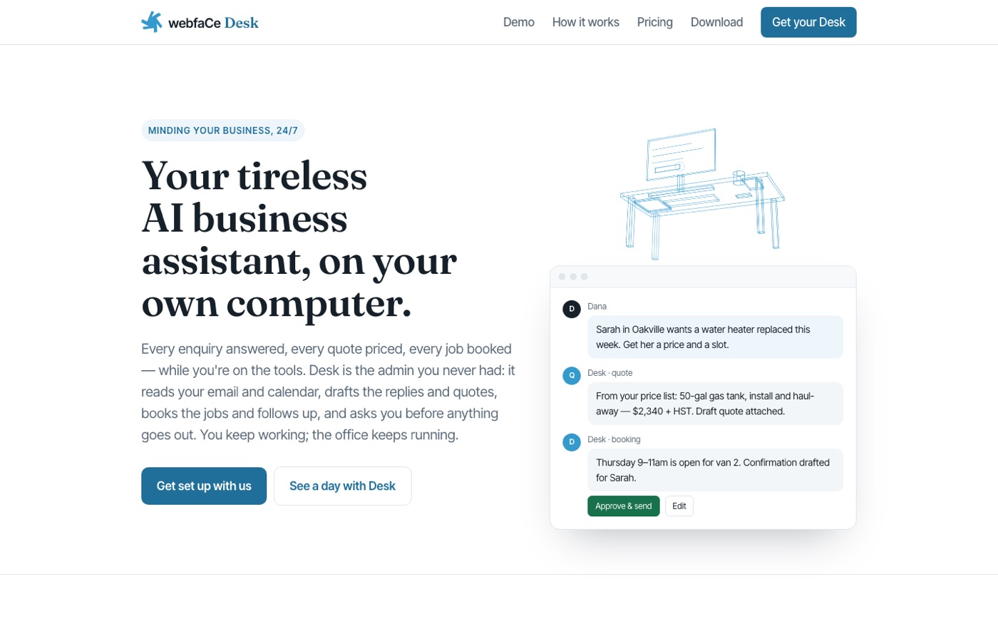 Screenshot of webfacedesk.app