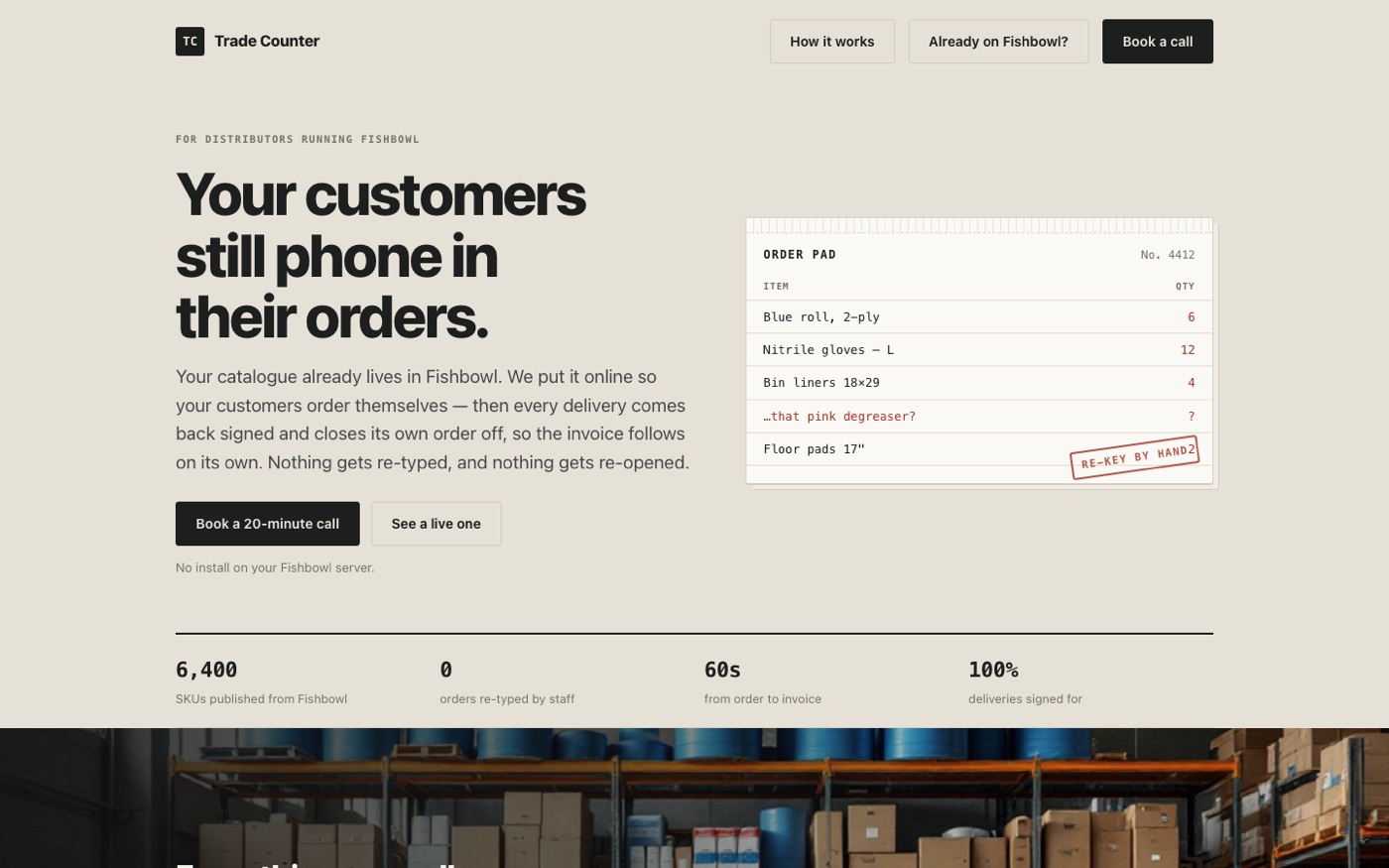 Screenshot of tradecounter.ca