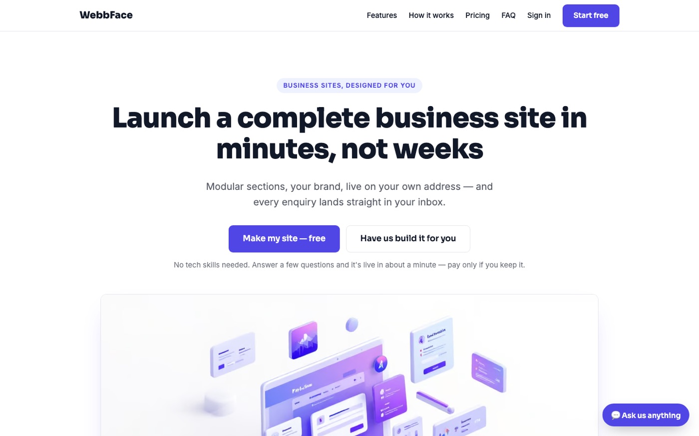 Screenshot of webbface.com